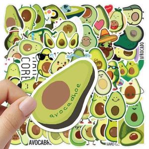 Autocollants décoratifs en gel PVC imperméables avec lamination mate, motif graffiti de <span class=keywords><strong>dessin</strong></span> <span class=keywords><strong>animé</strong></span> avocat, pour bagages, ordinateurs portables, motos, carnets - Product Image 1