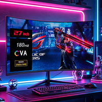 Monitores LCD Curvos de 27 Pulgadas 2k 4k para PC, Monitor de Juegos de 27 Pulgadas para Computadora de Escritorio LED de 180hz