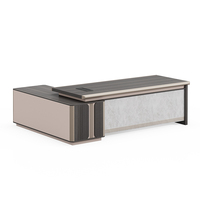 Bureau de style moderne et simple Vente directe de l'usine Bureau de direction incurvé de conception italienne Table de bureau modulaire Panneau de bois Pied en acier