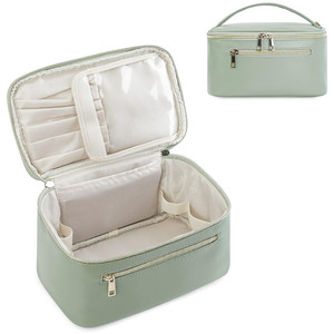 Premium PU Travel Toiletry <b>Bag</b> Large Cosmetic Organizer <b>with</b> Brush <b>Compartment</b> Custom <b>Makeup</b> <b>Bag</b> - Product Image 1