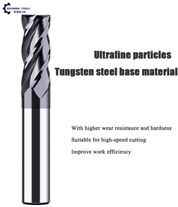 Fraise à queue en carbure de tungstène HRC60 avec revêtement nano noir, 4 cannelures, pour usinage CNC de l'acier, de l'acier inoxydable et des métaux - Product Image 3