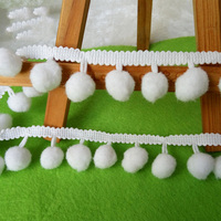 Dentelle en nylon à pompons de haute qualité, écologique, pour la décoration de vêtements, de textiles d'intérieur et de chaussures