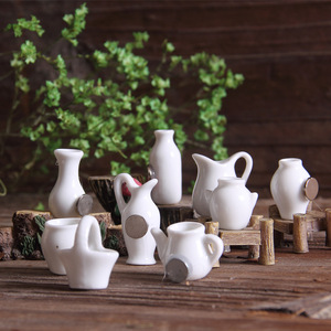 Miniatura <span class=keywords><strong>de</strong></span> jarrón <span class=keywords><strong>de</strong></span> porcelana blanca para <span class=keywords><strong>casa</strong></span> <span class=keywords><strong>de</strong></span> <span class=keywords><strong>muñecas</strong></span>, adorno cerámico exquisito, imán para refrigerador para juegos <span class=keywords><strong>de</strong></span> simulación infantiles. - Product Image 2