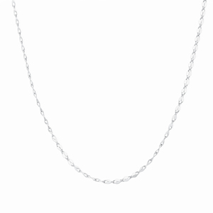 Dainty Twisted Lip Shape White Pt950 Fine Thin Pendant <b>Necklace</b> <b>Chains</b> Gift for Unisex Minimalist Platinum Jewelry - Product Image 2