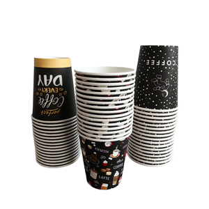 Gobelets à café en carton biodégradable jetables de 2,5 oz, 3 oz, 4 oz, 6 oz, 7 oz, 8 oz avec couvercles - Product Image 3