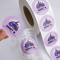 Étiquette personnalisée imperméable en BOPP pour crème glacée, rouleau d'autocollants ronds adhésifs de qualité congélation avec logo pour emballage alimentaire