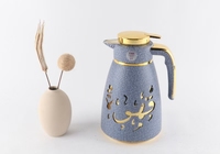 Carafe isotherme de luxe 1000 ml en verre rose avec calligraphie arabe, pour thé et café, vaisselle de table pour la maison et le bureau