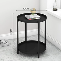 Table d'appoint ronde en fer moderne et simple, petite table basse pour café ou thé, mini table d'appoint pour canapé, chambre, balcon, intérieur