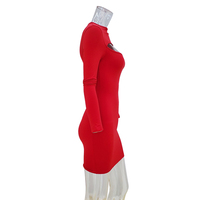 Nuevo Diseño de Vestido Corto Sexy para Mujer, de Manga Larga, con Abertura Frontal en el Pecho, Ajustado, Informal, para Fiesta o Club