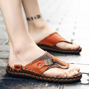 Sandalias Antideslizantes <span class=keywords><strong>para</strong></span> <span class=keywords><strong>Hombre</strong></span>, Nuevas Sandalias de Verano, Frescas, Cómodas y Transpirables, Zapatos Casuales de Cuero Vacuno Genuino <span class=keywords><strong>para</strong></span> <span class=keywords><strong>Hombre</strong></span> - Product Image 5