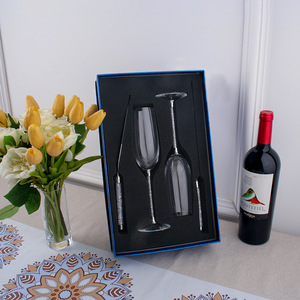 4件婚礼敬酒长笛接待用品蛋糕服务器和刀套盒派对香槟杯 - Product Image 5