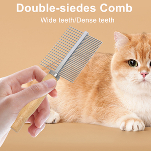 أسنان معدنية طويلة وقصيرة ، مشط إبرة معدنية للحيوانات الأليفة ، مشط الكلب ، مشط ، مشاط جمال القطط - Product Image 4