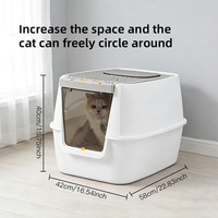 Bac à litière pour chat extra-large facile à nettoyer en PP, entièrement fermé, accessoires pour toilettes pour chat, fournitures pour animaux de compagnie