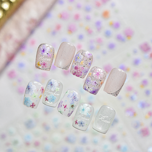 Pegatinas de <span class=keywords><strong>Uñas</strong></span> 5D con Flores Rosadas y Azules, Decoración de <span class=keywords><strong>Uñas</strong></span> con Flores Secas, <span class=keywords><strong>Margaritas</strong></span> y Rosas, Suministros para Manicura - Product Image 4