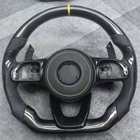 Volant de voiture en fibre de carbone modifié, adapté aux Mercedes-Benz AMG W205 W214 W222 W223 C63 C43, volant en fibre de carbone