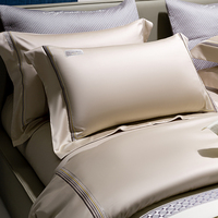 Housse de couette en tissu de coton égyptien blanc, boutons clairs, ensemble de literie d'hôtel en broderie