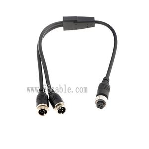 车载摄像机<span class=keywords><strong>gx</strong></span> 12 4pin航空母分路器音频视频电缆公连接器，用于两个摄像机闭路电视监视器 - Product Image 3