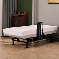 Cadre de lit électrique réglable pour personnes âgées, canapé inclinable, ensemble de chambre à coucher, lit médical pour patients, hôpital, maison de retraite, soins infirmiers, en lin/métal, télécommande