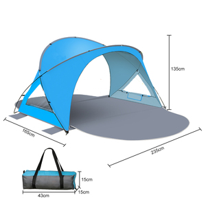 Tente de plage instantanée E-RIKE pour 3 personnes, personnalisée, imperméable, UPF <span class=keywords><strong>50</strong></span>+, abri solaire portable - Product Image 2