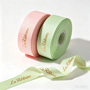 Florist Wedding Use Pastel Macaron Gold Foil Printed Grosgrain <b>Ribbon</b> Polyester Bouquet Gift Wrapping <b>Ribbon</b> - Product Image 6