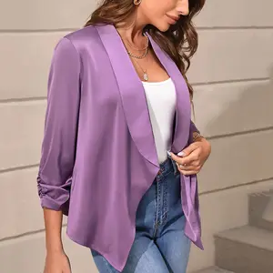 Solid Color TwoPiece Blazer Set Jaqueta Terno Pequeno e Short, Saia Ternos Conjuntos para Mulheres/