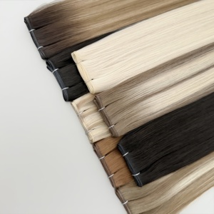 Extensiones de Cabello Genius Weft 1b-4 Color Europeo, Extensiones de Cabello Humano Genius Weft Cosidas a Mano, Muestras Gratis Disponibles - Product Image 6