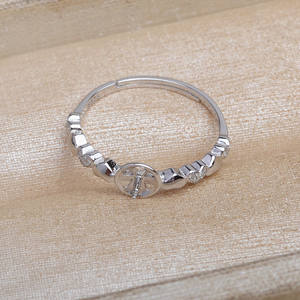 S925 Silver Heart-Shape Open Ring Holder Fashionable JG5872 DIY Accessory for <b>Pearl</b> Jewelry 10-11mm <b>Loose</b> <b>Pearls</b> - Product Image 4