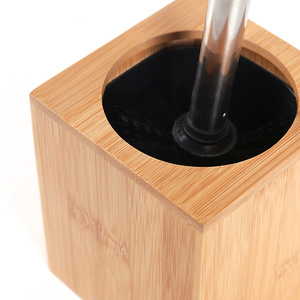 Bamboo eco-friendly toilet, bathroom seat with lid, no dead angles, bamboo toilet brush <b>set</b> - Product Image 1
