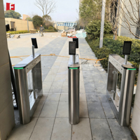 Barrera Giratoria Automática de Seguridad para Aeropuertos, Torniquete de Acero Inoxidable y Vidrio, Sistema de Control de Acceso para Áreas de Embarque de Pasajeros