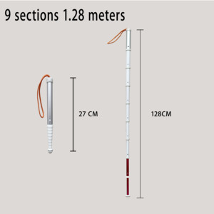 <span class=keywords><strong>Canne</strong></span> aveugle télescopique à 9 sections Bâton de marche pliant réfléchissant pour les aveugles malvoyants pour le camping en plein air - Product Image 6