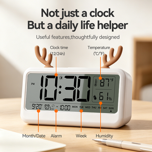 Reloj <span class=keywords><strong>Despertador</strong></span> Inteligente con Calendario Digital, Humedad, Temperatura, Función de Snooze, Lámpara de Luz, para Dormir, Niños, Dormitorio Infantil - Product Image 2