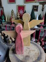Ornement de Noël en bois en forme d'ange, figurine irrégulière de 3 pouces pour décoration d'étagère, lot de décorations festives LIMITLESS HUNCH Fabriqué en