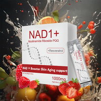 Complément Liquide OEM NAD+ 1000mg NR PQQ Resvératrol pour Femmes, Soin Visage, Saveur Fruitée, 30 Sachets, Booster Anti-Âge pour la Peau