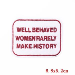 EN Stock, <span class=keywords><strong>bordado</strong></span> <span class=keywords><strong>feminista</strong></span>, Adhesivo de fusión en caliente, parche de letras DIY, borde cortado con láser, decoración de lentejuelas, tipo de fieltro de PVC - Product Image 3