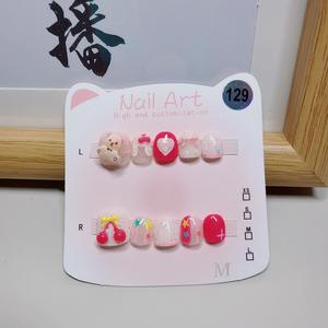 Faux ongles autocollants ultra-fins pour enfants, motif dessin animé, 3-8 ans, manucure mignonne réutilisable, vente en gros - Product Image 3