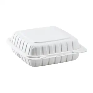 Food To Go Containers 9X9 Customised Stackable Microwaveable Plastic Square Food Container For Restaurant 3 Part Food Containers