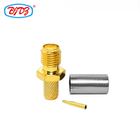 Usine RP polarité inversée SMA femelle Jack sertissage pour LMR195 LMR200 RG58 RG223 RG303 RG400 RG142 câble RF coaxial connecteur Coaxial