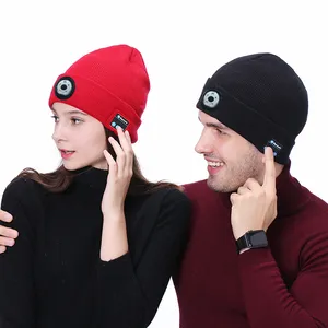 Cuffie intelligenti senza fili cuffie moda LED cappello lavorato a maglia vivavoce altoparlante auricolare musica natale LED cappello invernale auricolari