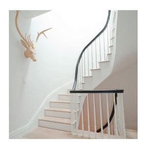 Elegantes <span class=keywords><strong>escaleras</strong></span> curvas con escalones <span class=keywords><strong>de</strong></span> <span class=keywords><strong>madera</strong></span> <span class=keywords><strong>y</strong></span> juego <span class=keywords><strong>de</strong></span> barandillas <span class=keywords><strong>de</strong></span> <span class=keywords><strong>hierro</strong></span> perfectas <span class=keywords><strong>para</strong></span> espacios interiores <span class=keywords><strong>y</strong></span> exteriores - Product Image 6