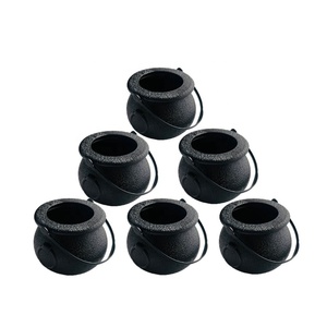 Mini hervidores de dulces de Halloween, novedad, <span class=keywords><strong>Caldero</strong></span>, teteras, tazas, <span class=keywords><strong>Caldero</strong></span> de bruja negro de plástico para Navidad, novedad, soporte para dulces - Product Image 2