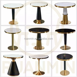 Mesa de Acero Inoxidable Dorado con Tablero de Mármol, Combinación Perfecta para Mesas de Comedor, Restaurantes, Cafeterías y Restaurantes de Comida Rápida - Product Image 3