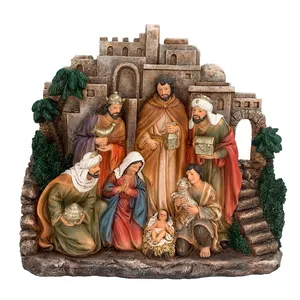 Wholesale Western Saints Christmas Resin Craft Nativity Religious Ornament Home Decorations Christmas Decoration 2024