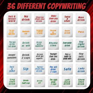 Ensemble de dés en acrylique blanc circulaire à thème vin anglais, 6 pièces, 2,5 cm, pour jeux de dés - Product Image 2