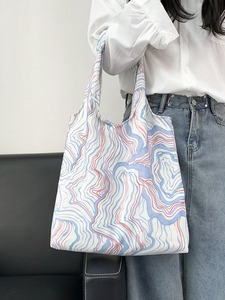 Bolso de Mano Creativo de Verano, Estilo Casual Vintage, Portátil, de Gran Capacidad, de Algodón con Estampado Floral - Product Image 4