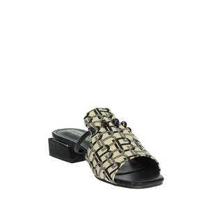 Mules à talons Laura Biagiotti pour femme en cuir beige imprimé animal - Product Image 5