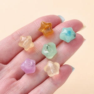 Cuentas de acrílico en forma de estrella, transparentes y translúcidas, para la fabricación de joyas, accesorios de bricolaje, 10 mm, colores surtidos - Product Image 3