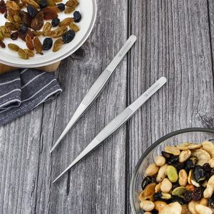 Pinset koki dapur baja tahan karat, penjepit panjang makanan dengan ujung bergigi penjepit makanan untuk memasak - Product Image 2