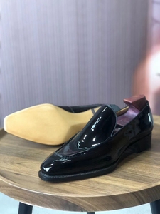 Ce ml27 काले पेटेंट फाइडलेबैक कमर का निर्माण बछड़ा चमड़े के पुरुषों के चमड़े के आउटसोर्स हैंडमेड लोफर - Product Image 5