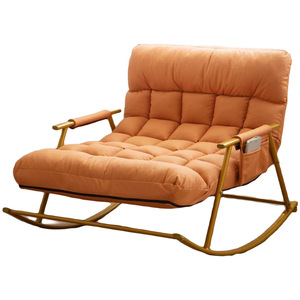 Poltrona a dondolo per adulti, reclinabile di lusso leggero, per balcone, stile nordico, pieghevole con struttura in metallo, divano relax di tendenza - Product Image 5