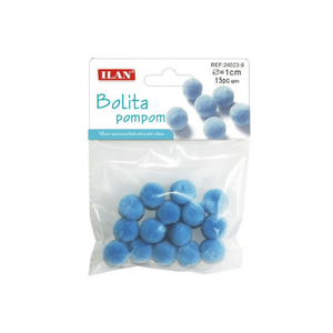 Iln <b>Wool</b> Pompom 1.5 Cm Light Blue <b>Craft</b> Decor 15Pc Approx - Product Image 2